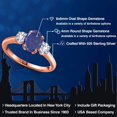 thumbnail image 2 of Gem Stone King 1.90 Ct Oval Blue Lapis White Created Sapphire 18K Rose Gold Plated Silver Ring, 2 of 6