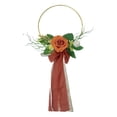 thumbnail image 4 of Voxware Floral Hoop Wreath Artificial Flower Metal Cloth Decorative Flowers Wall Wreath Round Frame Garland Suitable for Nursery Kitchen Birthday Wedding Party Door Orange, 4 of 8
