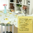 thumbnail image 4 of Mantel Vinilo para Mesas Cuadradas uxcell Impreso Floral Boda Decoración Fiesta Sin Fisuras Mancha Aceite Resistente Blanco amarillo negro 53 x 53, 4 of 8