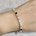 thumbnail image 4 of Multi Color Bracelet, 925 Sterling Silver Bracelet, Multi Gems, CZ Bracelet, Womens Bracelet, Handmade Bracelet, Natural Amethyst Peridot Citrine Topaz Garnet, Chakra Bangle, Christmas, Thanksgiving, 4 of 5