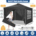 thumbnail image 4 of HOTEEL 10x10ft Popup Canopy Waterproof Canopy with 4 Sidewalls Outdoor Commercial Instant Shelter Beach Camping Canopy Tent for Party, 4 of 10