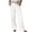 White*, variant on RUTAYY Women's Pants Comfortable Solid Color High Waist Straight Wide Leg with Pocket Casual Everyday Wear Chic Holiday Trousers