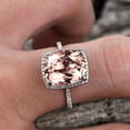 thumbnail image 6 of Big Morganite 4.75 Carat Engagement Ring Diamond Moissanite Handmade 10k White Gold 10mm Cushion Cut, 6 of 6