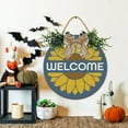 thumbnail image 2 of Eveokoki Door Sign Wood Decor - WelcomeWall Decor - Wooden Door Hangers Wreath with Bow for Home Decorations Indoor Party Supplies, 2 of 5