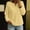 Yellow, variant on IUYRTFE Women's Waffle Knit Henley Top Long Sleeve Drop Shoulder Relaxed Fit Casual Solid Color Pullover