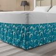 thumbnail image 1 of Sea Bed Skirt, Continuous Foamy Lines Style Drawing, Elastic Bedskirt Dust Ruffle Wrap Around for Bedding Decor, 4 Sizes, Sea Blue Ivory, by Ambesonne, 1 of 2