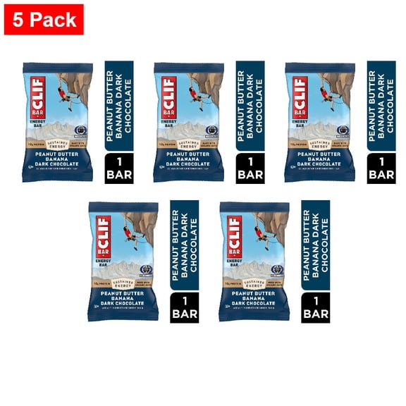 CLIF BAR Peanut Butter Banana with Dark Chocolate Energy Bar 1 ct - 5 Pack