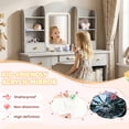thumbnail image 4 of Pirecart Kids Vanity with 3 Color Lights, Girls Vanity Set with Mirror, Storage Drawer, Pretend Play Makeup Desk, with Detachable shelf, Gray, 4 of 10