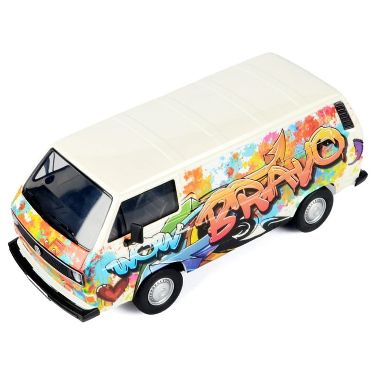 Volkswagen Type 2 (T3) Van White Metallic with Graffiti Graphics 1