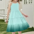 thumbnail image 4 of Efsteb Spaghetti Strap Dresses for Girls Summer Dress for Girls Casual Sleeveless Boho Flowy Ruffle Tiered Sundress (Green,5 Years), 4 of 7