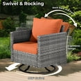 thumbnail image 6 of Ovios 8 Pieces Patio Fire Pit Set Outdoor Rattan Sectional Sofa Conversation Set with Swivel Rocking Chair and Side Table,Orange Red, 6 of 8