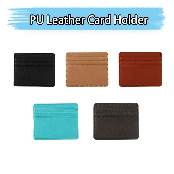 SagaSave PU Leather Business Card Case Name ID Credit Card Holder Wallet Case Ultra Slim