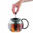 thumbnail image 4 of 34oz Assam Glass Tea Press With Stainless Steel Filter  Black Plastic Lid, 4 of 5