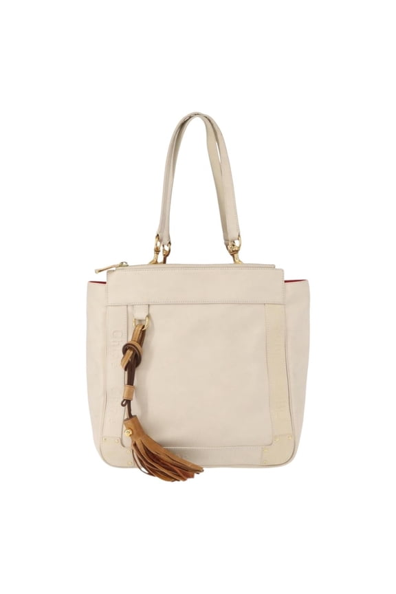 Pre-Owned Chloe Eden Tote Bag Leather White Leather Tote Bag Bag