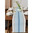 thumbnail image 4 of Gradient Blue Gray Stripe Table Runner-36 Inch Long Modern Minimalist Line Table Runners Linen Burlap Tablerunner for Kitchen Dining Room Holiday Party, 4 of 9
