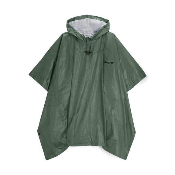 Frogg Toggs Ultra-Lite2 Rain Poncho for Adults, Packable Emergency Poncho, OD Green, One-Size