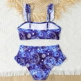 thumbnail image 5 of NAISIBABY Girls Bikini Swimsuit, Ruffle Strap Tops with Bottoms Swimwear Holiday Beach Bathing Suits 2-Piece Blue 7T, 5 of 7