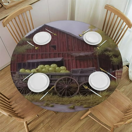 

Orinice Fruit Round Table Cover Stain Resistant Washable Indoor Outdoor Tablecloth Kitchen Dining Wedding Parties 100% Polyester Fiber 54-58