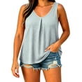 thumbnail image 2 of Vhkiploz Peplum Tank Tops For Women'S Plus Size Summer Athletic Chemise Blouse Solid Color V-Neck Sleeveless Hiking Jogging Workout Shirt, 2 of 8