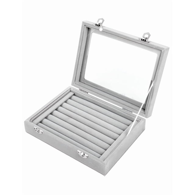 Caja De Joyería Xtellar Pulseras Anillos Portátil Organizador Joyas Color Gris