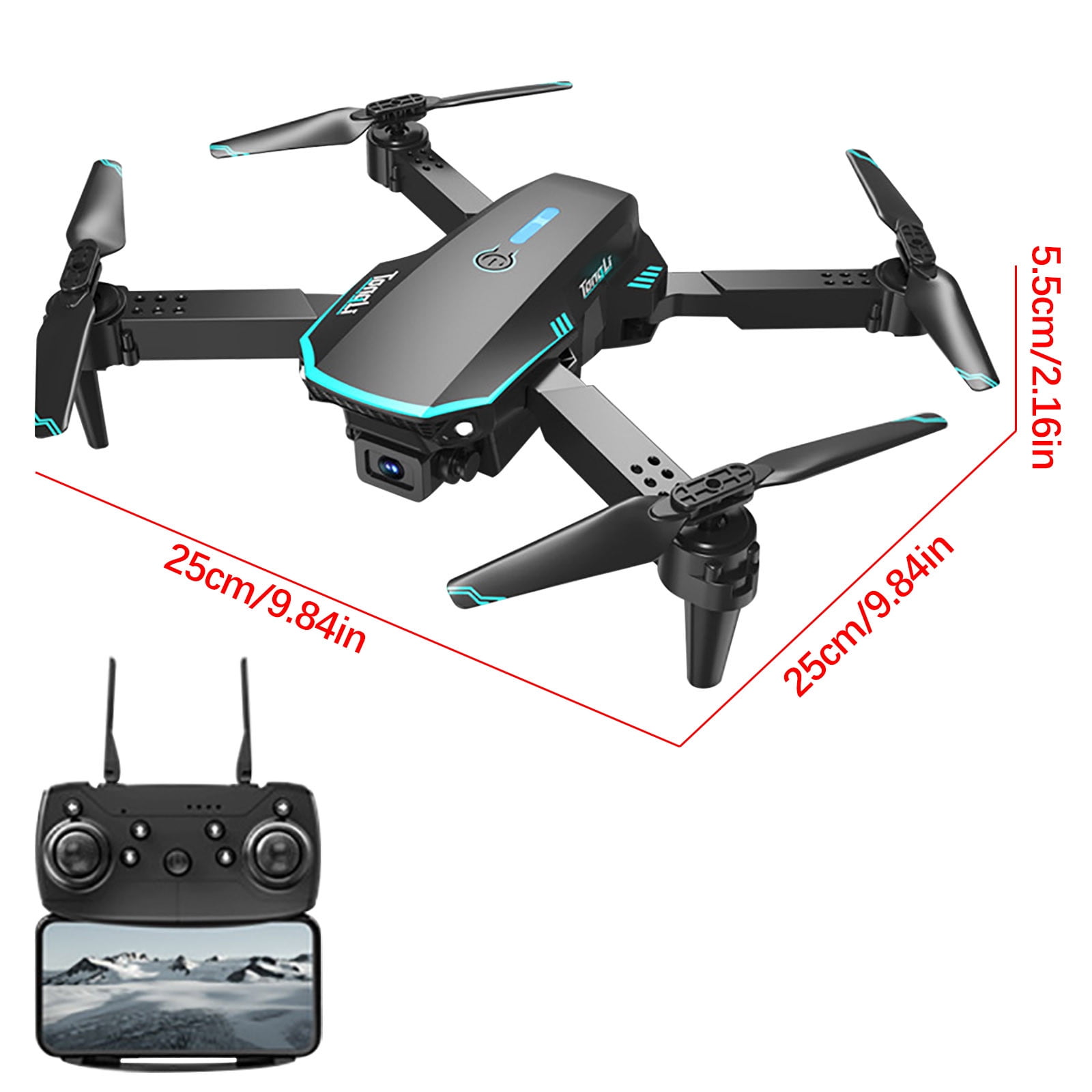 E88 FPV RC Drone with 4K Dual Camera for Kids Adults Beginner – RC Foldable  Quadcopter with Four-Way Obstacle Avoidance, Waypoint Fly, Altitude Hold