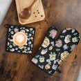 thumbnail image 5 of Pioneer Flower Floral Print Pattern Kitchen Oven Mitt and Pot Holder Sets 4 Pcs for Baking, Cooking and Grilling, Heat Resistant Up To 392 °F, 5 of 7