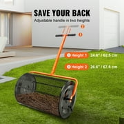 BENTISM Compost Spreader Peat Moss Spreader 24 Wide 24.4-26.4 Height Adjustable