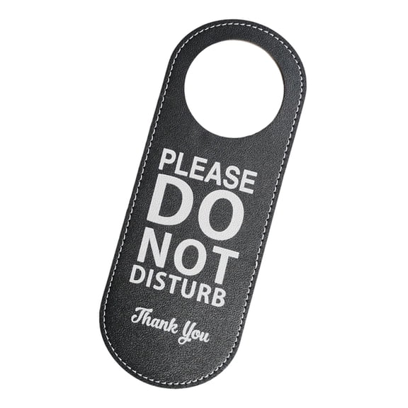 Double Sided Office Door Sign Do Not Disturb Please Sign Reuseable PU Leather For Meeting Room Privacy