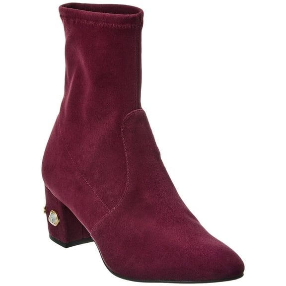 Stuart Weitzman Allshine 60 Suede Bootie, 6, Red