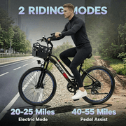 Electric Bike for Adults – 26 Commuter/Mountain Ebike with 750W Peak Motor, 25MPH, 40+ Miles, 576Wh Removable Battery, 7-Speed, UL2849
