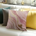 thumbnail image 3 of ZFLMY Pink Gold Marble Throw Pillow Covers Pink Decorative Cushion Covers  Outdoor Pillow Cases for Sofa Couch Bed Chair,Pink Gold Living Room Decor 24x24in, 3 of 5