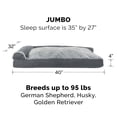 thumbnail image 4 of FurHaven Pet Products Two-Tone Faux Fur & Suede Pillow Deluxe Chaise Lounge Pet Bed for Dogs & Cats - Stone Gray, Jumbo, 4 of 9