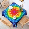 thumbnail image 2 of Colorful Rainbow Tie Dye Spiral Pattern Square Tablecloth,Waterproof Square Table Cover,Wipeable Spillproof Washable Table Cover for Home Kitchen Party Decor 42"X42"(107x107cm), 2 of 6