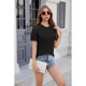 thumbnail image 3 of Camisetas de Negocios de Corta con Encaje para Mujer, Color Negro, Talla L, 3 of 9