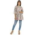thumbnail image 4 of Moomaya Printed Cotton Tunic Top For WoMen's Mandarin Collar Ethnic Wear Pin Tuck Kurti, 4 of 7