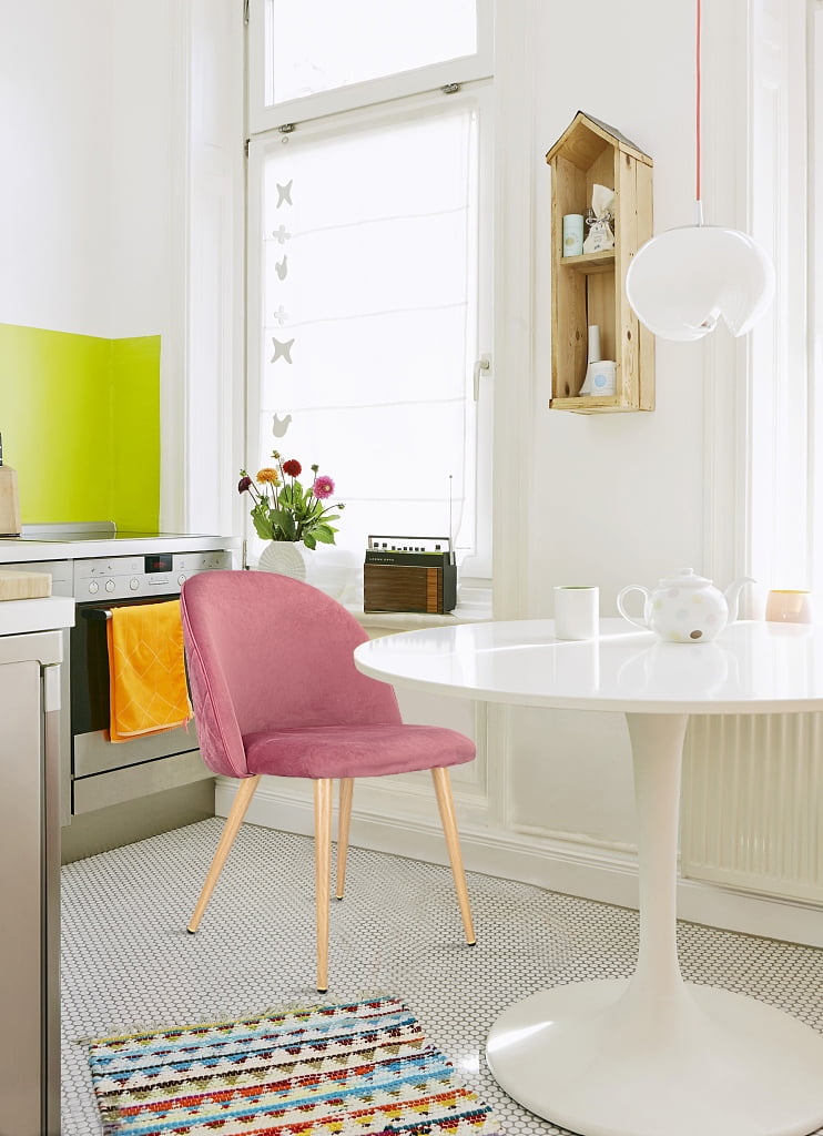 Kepooman Velvet Dining Chair Set, Dining Kitchen Chair, Mid Century Living Room Chair, Modern Metal Leg Upholstered Side Chair, Set of 2, Pink Kepooman Velvet Dining Chair Set, Dining Kitchen Chair, Mid Century Living Room Chair, Modern Metal Leg Upholstered Side Chair, Set of 2, Pink