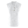 thumbnail image 4 of Camisa sin mangas con botones para mujer, ideal para el verano: blusa versátil de color liso, perfecta para combinar con vaqueros., 4 of 5