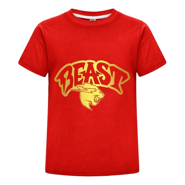 Playera Infantil MrBeast Azul Niño Niña Estilo Verano Ropa Casual Algodón Estampado Regalo Juvenil Fans Moda Cómoda Diario