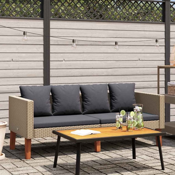 vidaXL Garden Collection Outdoor Sofa Beige/Anthracite Weather-Resistant