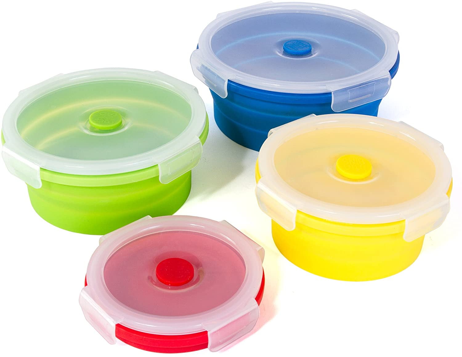 SiliStorage [Bonus Tumbler] Set of Three Rectangular Collapsible Food  Storage Containers with Airtight Flexible Lids - BPA Free, Compact, Oven