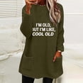 thumbnail image 2 of Jinhomg Oversized Fleece Pullover for Women Plus Size Thermal Cozy Long Sleeve Sweatshirts Trendy Letter Print Loungewear Tunic Tops with Pockets Army Green XXXL, 2 of 5