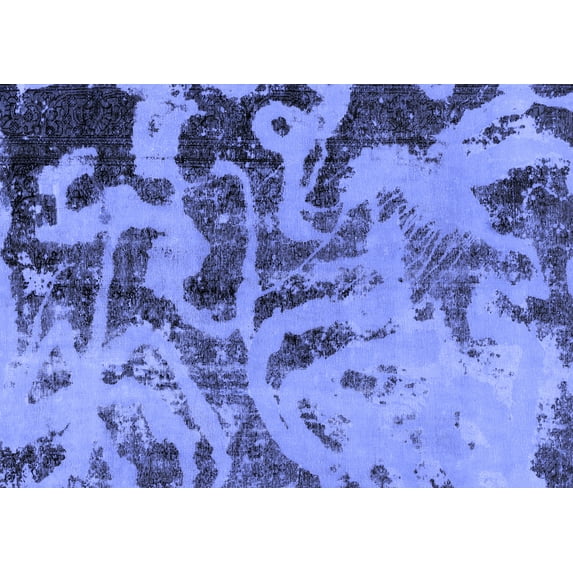 Ahgly Company Machine Washable Indoor Rectangle Persian Blue Bohemian Area Rugs, 4' x 6'