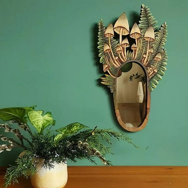 Style Bois à Main Maquillage Élégant Décoratif Mural Compact Coiffeuse Verre