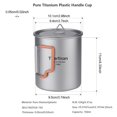 thumbnail image 2 of Taza de titanio Ti artisan 750 ml para camping y café, 2 of 9