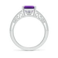 thumbnail image 2 of ANGARA Natural Emerald Cut 2.9 ct Amethyst Solitaire Ring with Milgrain in 14K White Gold for Women (Size-10x8mm) | February Birthstone, Anniversary, Jewelry Gift for Women | Natural Amethyst Ring, 2 of 8