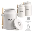 thumbnail image 6 of Barnyard Designs Canister Set for Kitchen Counter, Coffee Tea Sugar Container Ceramic Set, Decorative Canisters, Rustic Farmhouse Canister Jars, White (Coffee/Sugar/Tea), 6 of 7