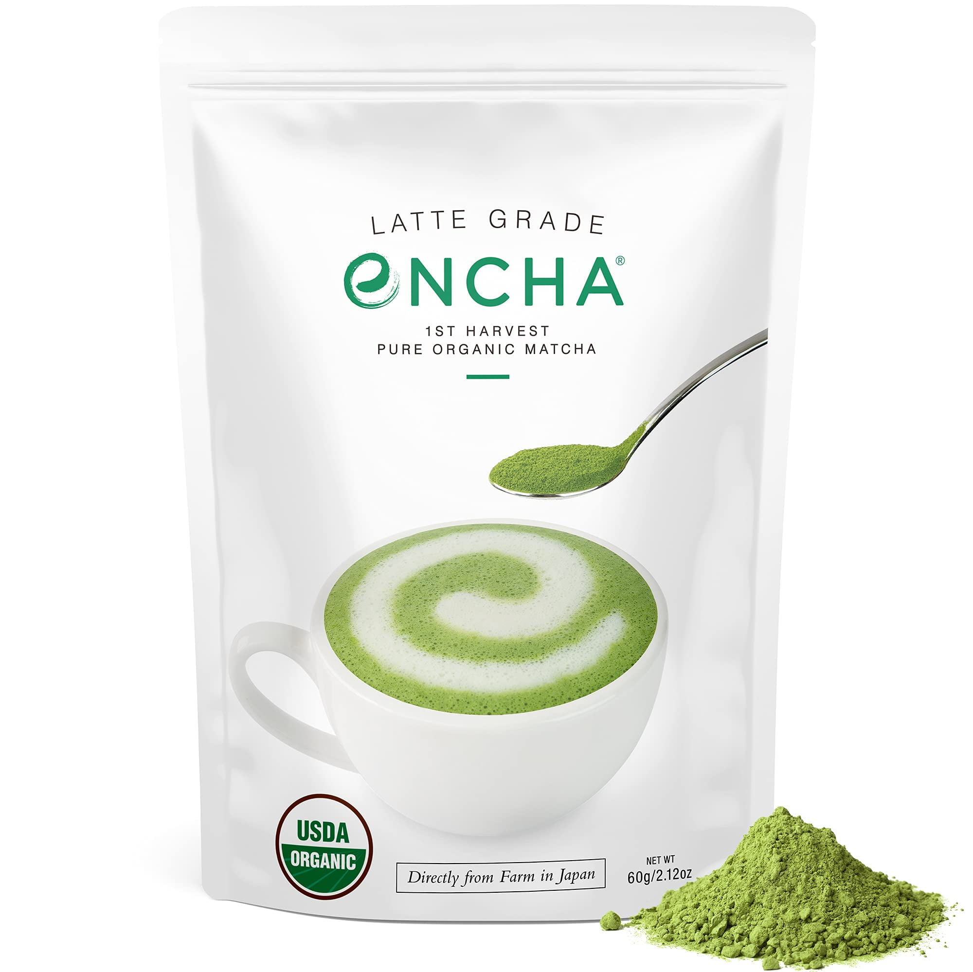 Encha Latte Grade First Harvest Organic Matcha (USDA Organic Certificate and Antioxidant Content