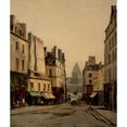 thumbnail image 2 of Emmanuel Lansyer 15x17 Black Ornate Wood Framed Double Matted Museum Art Print Titled - Rue Du Haut-Pave (1888), 2 of 5
