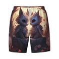thumbnail image 4 of Lsque Mens Swim Trunks Romantic Rose Animal Couple Pattern - Bathing Suit Compression Liner - Beach Swim Shorts Swimwear - (S-3XL) - Stretch Quick Dry -XX-Large, 4 of 9