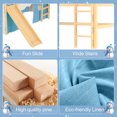 thumbnail image 6 of Twin Size Bed Frames Twin Size House Loft Bed with Sills and Tents, Solid Wood Loft Bed with Ladders and Slide, Chic Design with Lights, No Box Spring Needed, Natural+Blue,Adjustable Bed Base, 6 of 11